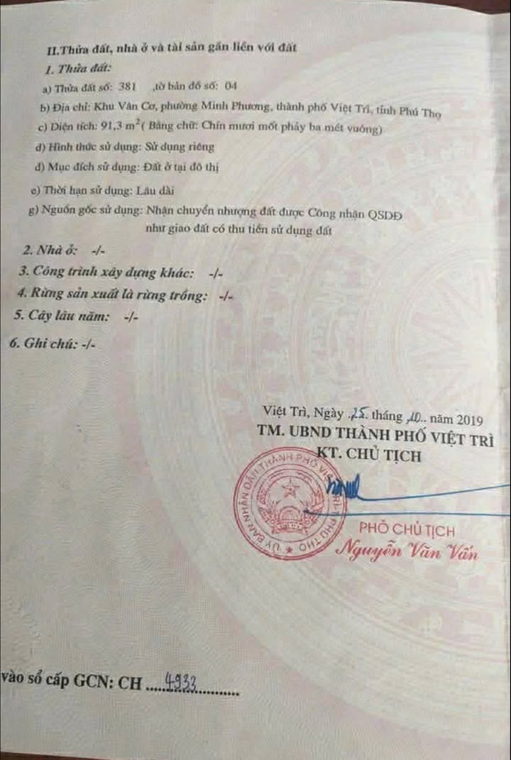 Đất thổ cư Minh Phương, Việt Trì 91,3m² giá 2,3 tỷ - Cơ hội đầu tư tuyệt vời!