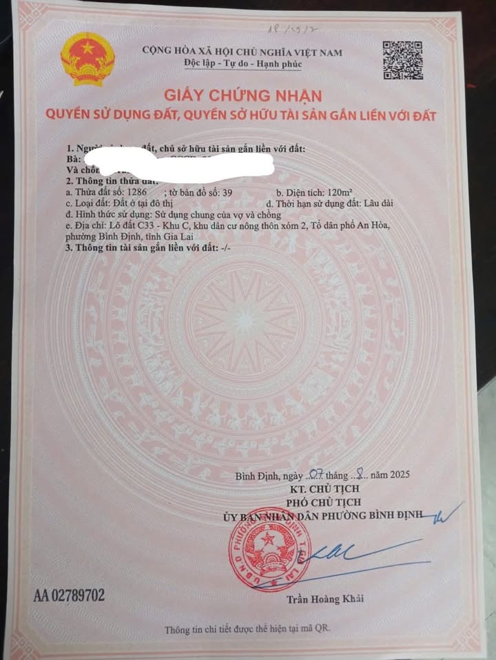 Đất nền Nhơn Khánh, Bình Định 120m² giá 1.1 tỷ - Chính chủ cần bán gấp!