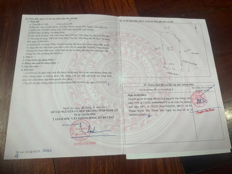 Đất nền Yên Thành 918m² giá 2 tỷ - Đầu tư sinh lời ngay!