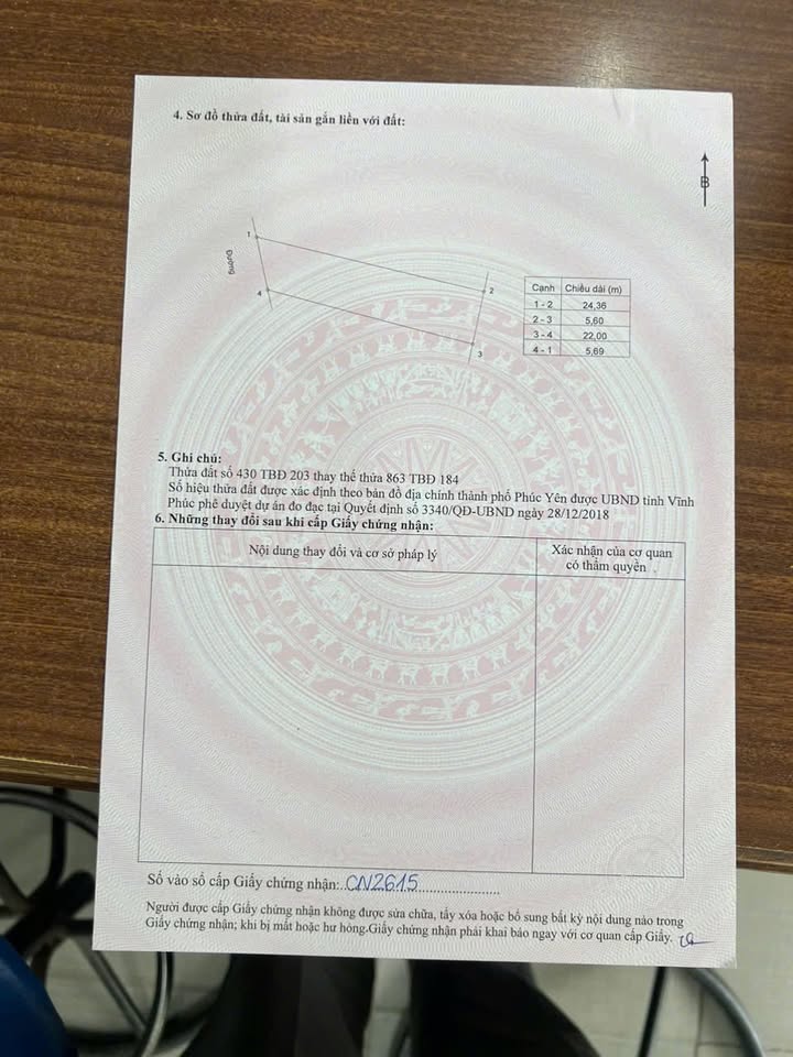 Đất thổ cư Ngọc Thanh, Phúc Yên 123m² giá 1 tỷ - Vị trí đắc địa gần Hồ Đại Lải!