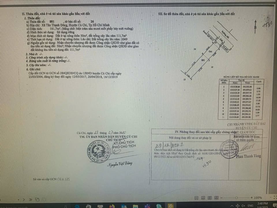 Đất nền Tân Thạnh Đông Củ Chi 135m² giá 2.7 tỷ - Đầu tư sinh lời tuyệt vời!