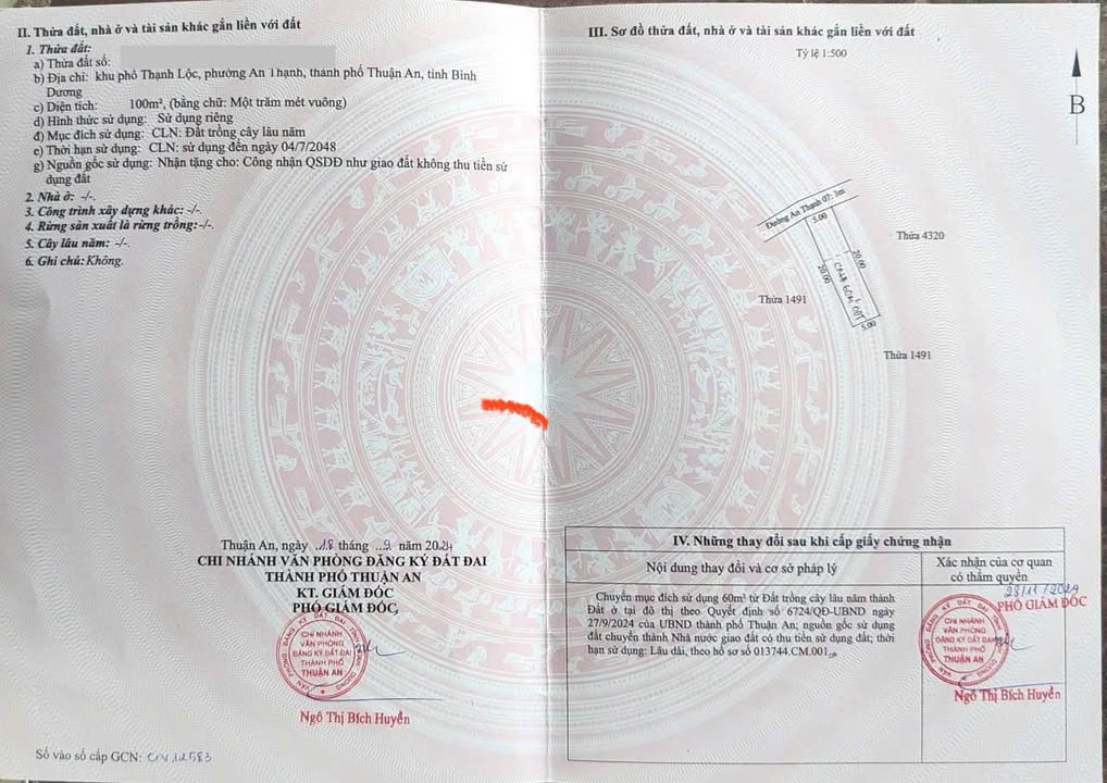 Đất nền An Thạnh - Thuận An 100m² giá 2.15 tỷ - Sổ hồng chính chủ, pháp lý rõ ràng!