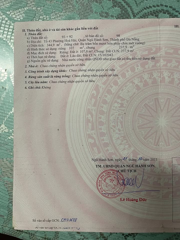 Đất nền đường Nguyễn Duy Trinh, Đà Nẵng 197m² - Chính chủ bán gấp!