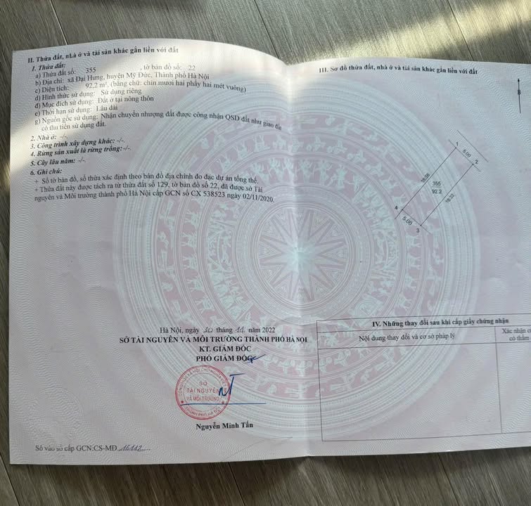 Đất kinh doanh Đại Hưng - Mỹ Đức 92m² giá chỉ 3 tỷ - Đầu tư sinh lời ngay!