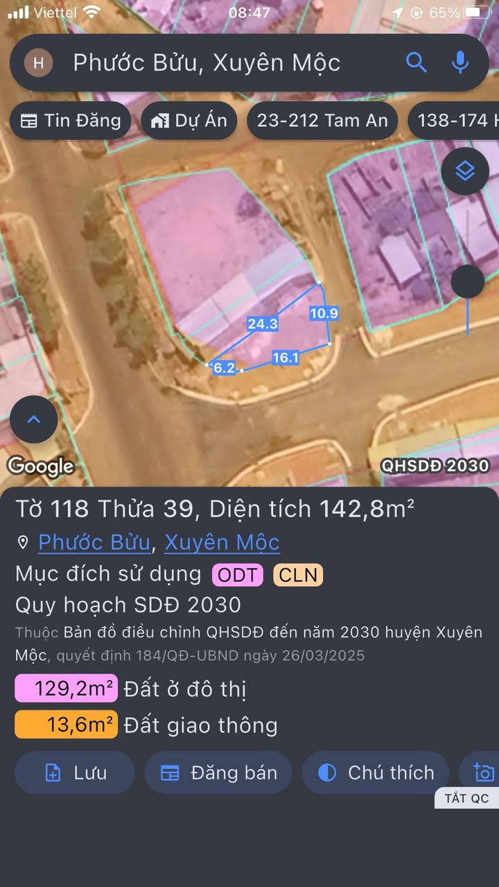 Đất nền Phước Bửu 142.8m² giá thỏa thuận - Mặt tiền sầm uất, kinh doanh thuận lợi!