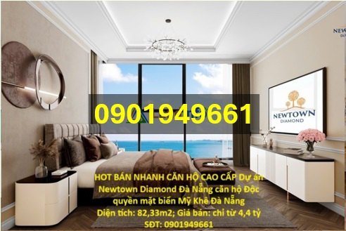 Căn hộ Newtown Diamond Đà Nẵng 82,3m² giá 4,4 tỷ - View biển tuyệt đẹp!