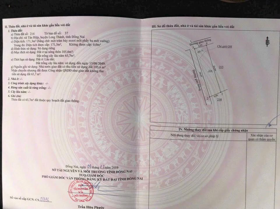 Đất thổ cư Tân Hiệp - Long Thành 169m² giá 2,4 tỷ - Lô góc 2 mặt tiền thuận lợi!