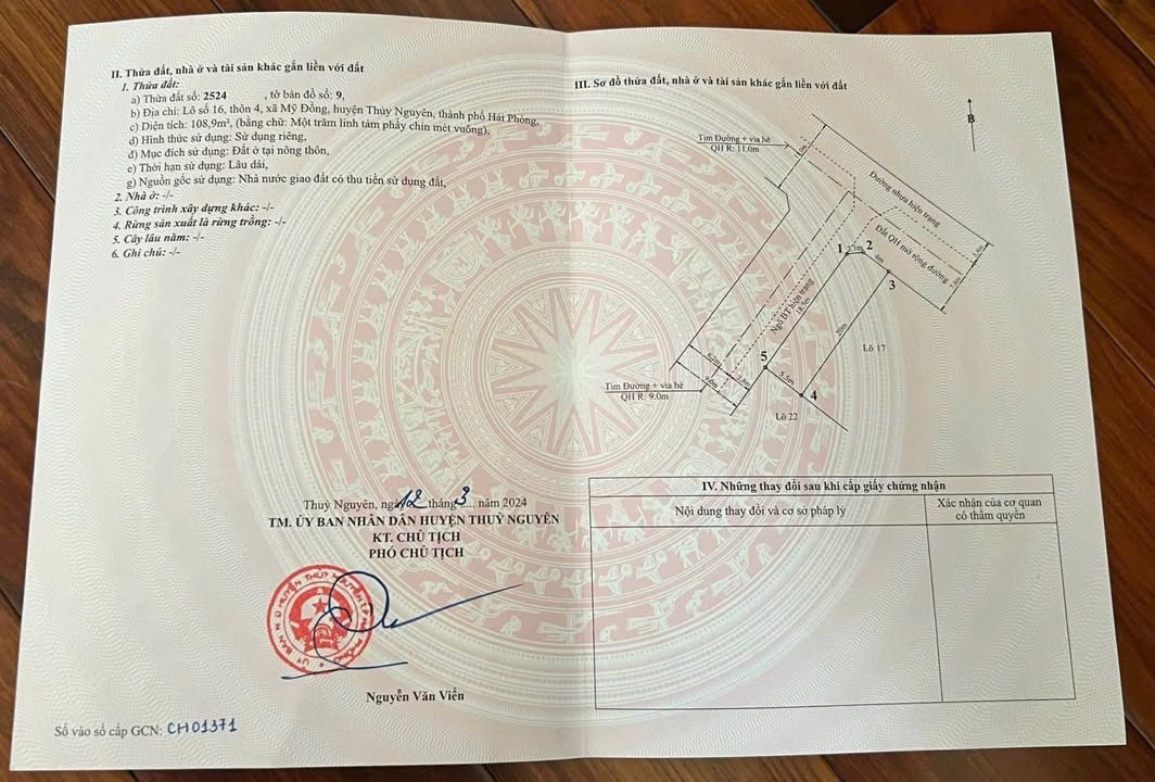 Đất nền lô góc Mỹ Đồng Thủy Nguyên 109m² giá 3 tỷ - Cơ hội đầu tư hấp dẫn!