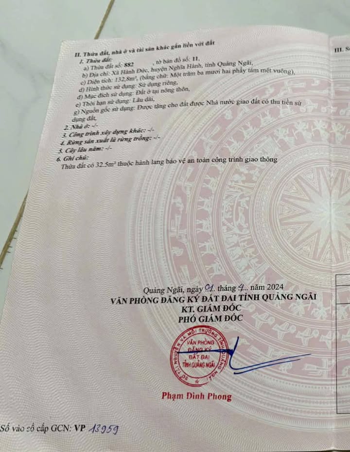 Đất ở Hành Đức, Nghĩa Hành 132m² giá 600 triệu - Đầu tư sinh lời ngay!