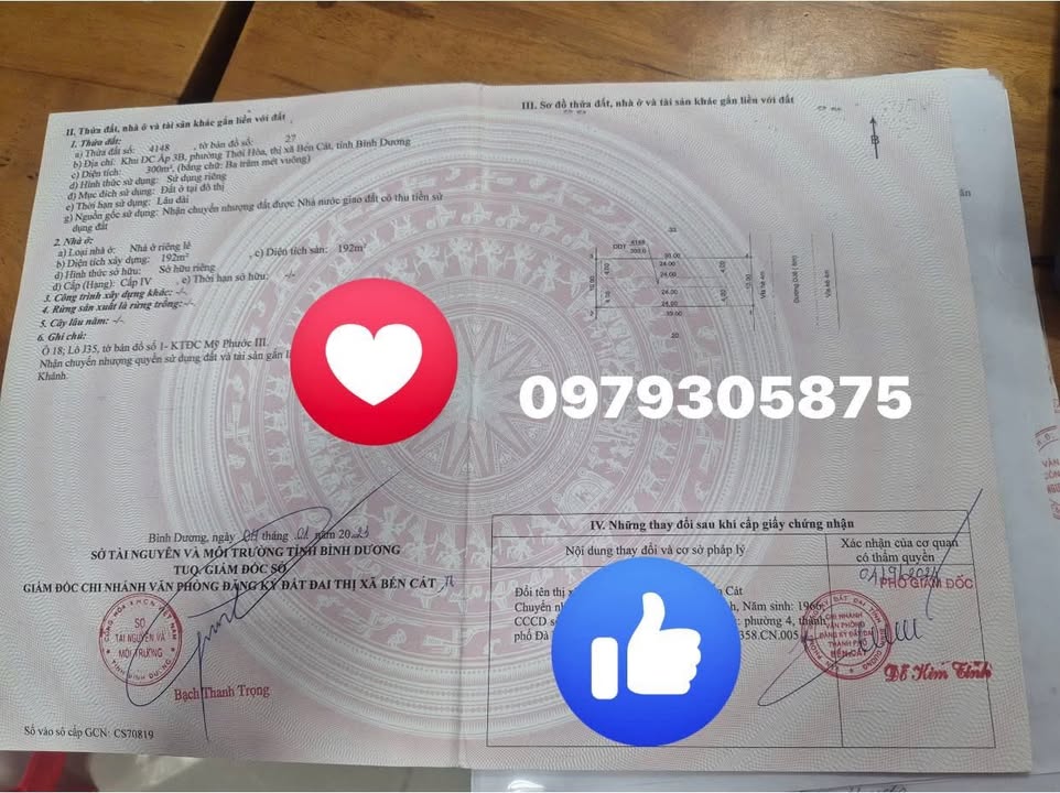 Đất nền Bến Cát 300m² giá 4.8 tỷ - Sổ đỏ chính chủ, đầu tư sinh lời!