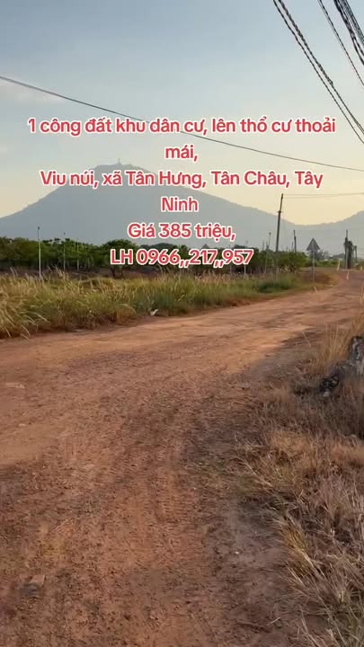 Đất thổ cư 1000m² xã Tân Hưng, Tân Châu, Tây Ninh giá 385 triệu - Đầu tư sinh lời cao!