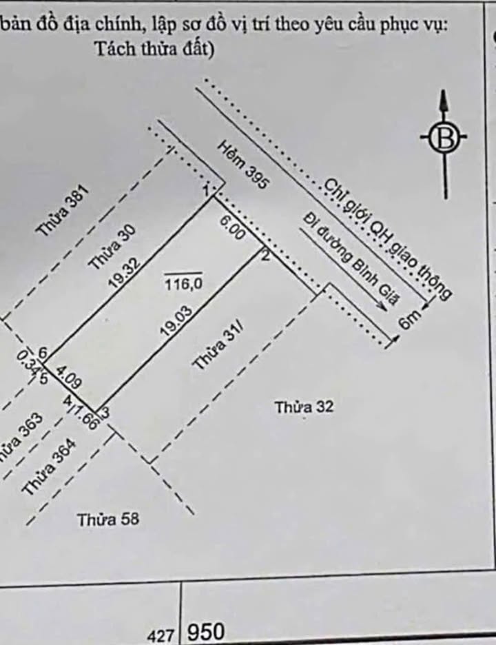 Đất nền 116m² hẻm 395 Bình Giã, Vũng Tàu giá 9,5 tỷ - Đầu tư lý tưởng!
