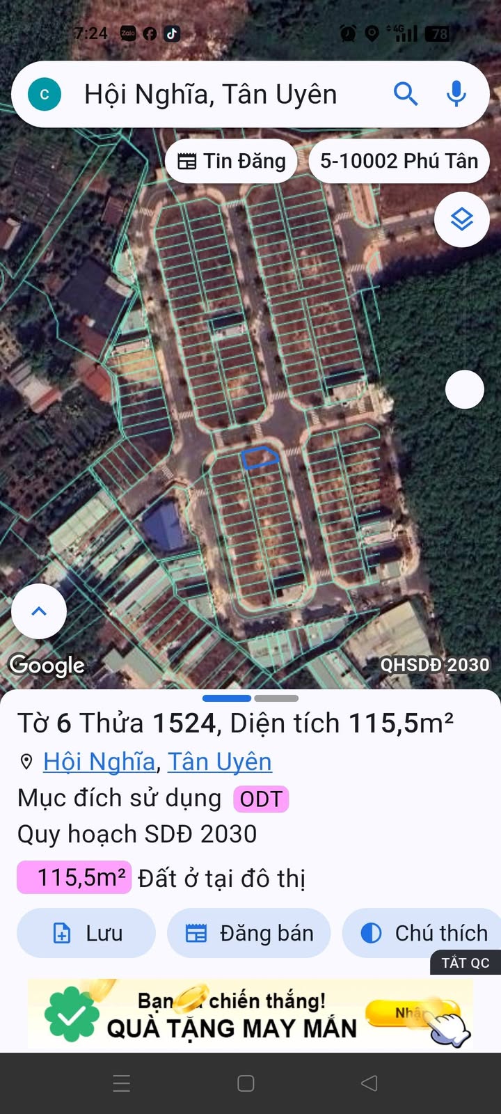 Đất nền 115m² khu phố 3 phường Hội Nghĩa chỉ 2.2 tỷ - Sổ hồng chính chủ!