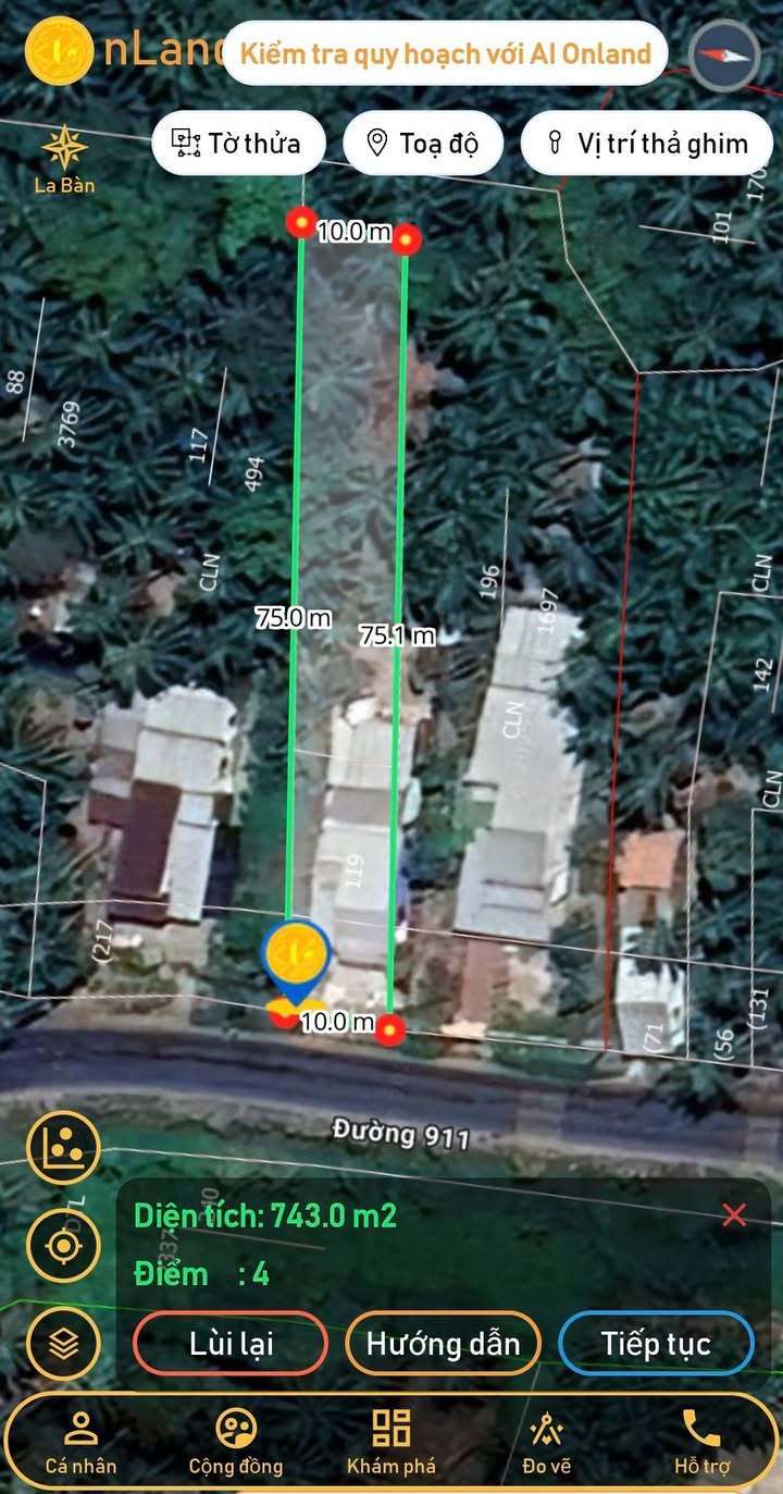 Đất mặt tiền đường Tỉnh 911, Trà Vinh 742m² giá 1.25 tỷ - Đầu tư sinh lời lý tưởng!