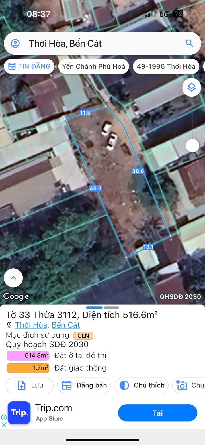 Đất nền Bến Cát Bình Dương 517m² giá chỉ 3.5 tỷ - Cơ hội đầu tư tuyệt vời!