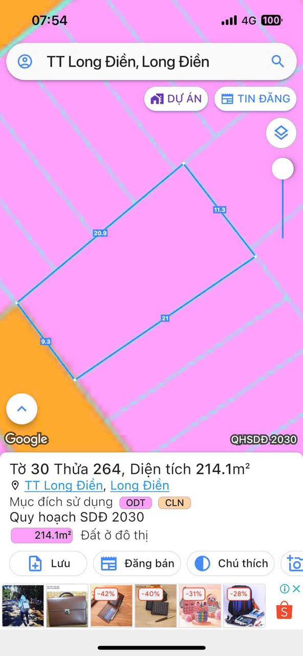 Đất Thổ Cư Long Điền 180m² giá 2.3 tỷ - Đầu tư sinh lời ngay!