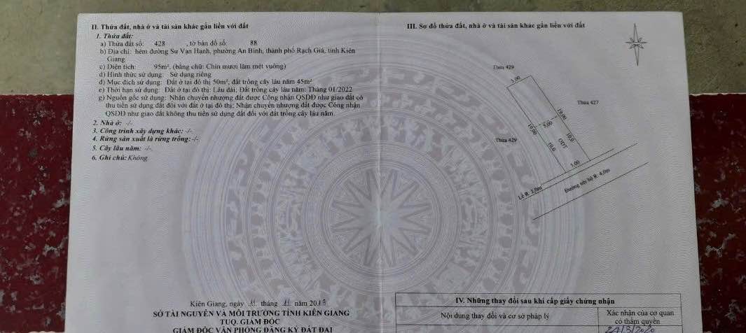 Đất nền hẻm 76 Sư Vạn Hạnh, An Bình 95m² giá 750 triệu - Đầu tư thông minh!