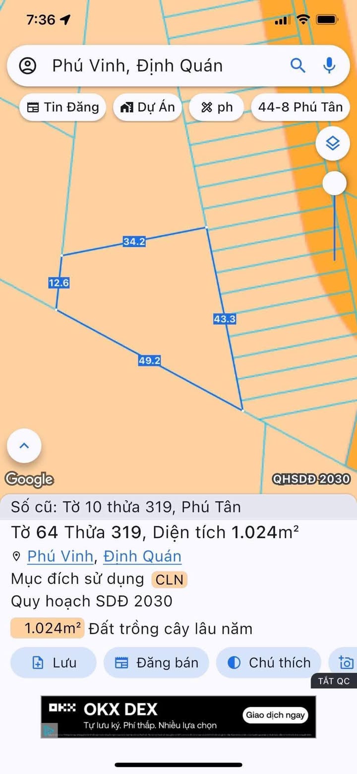 Đất sào chính chủ tại xã Phú Vinh, Đồng Nai - Giá chỉ 285 triệu - Cơ hội đầu tư tốt!