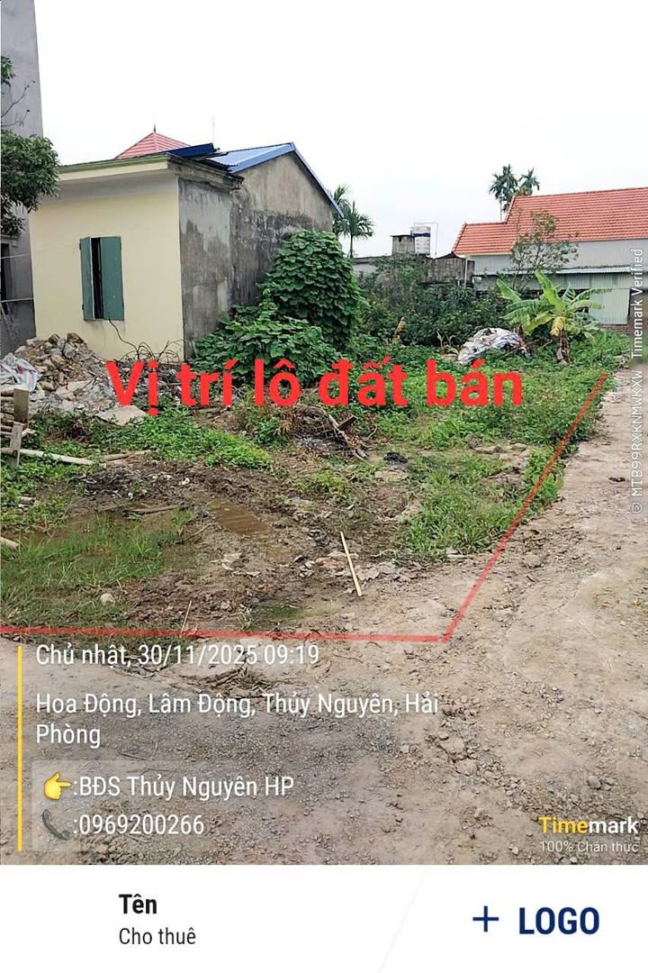 Đất nền phường Thiên Hương, Thủy Nguyên 123m² giá 1 tỷ - Vị trí đắc địa gần đường Vành đai!