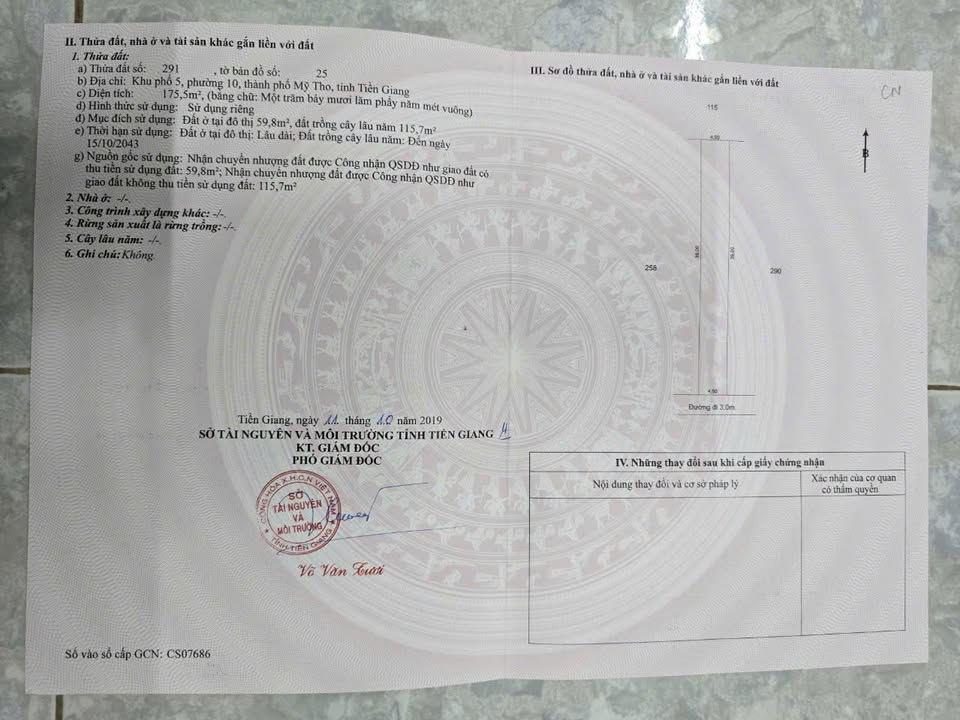 Đất nền Trung An, Mỹ Tho 175.5m² giá 1 tỷ - Sổ hồng chính chủ