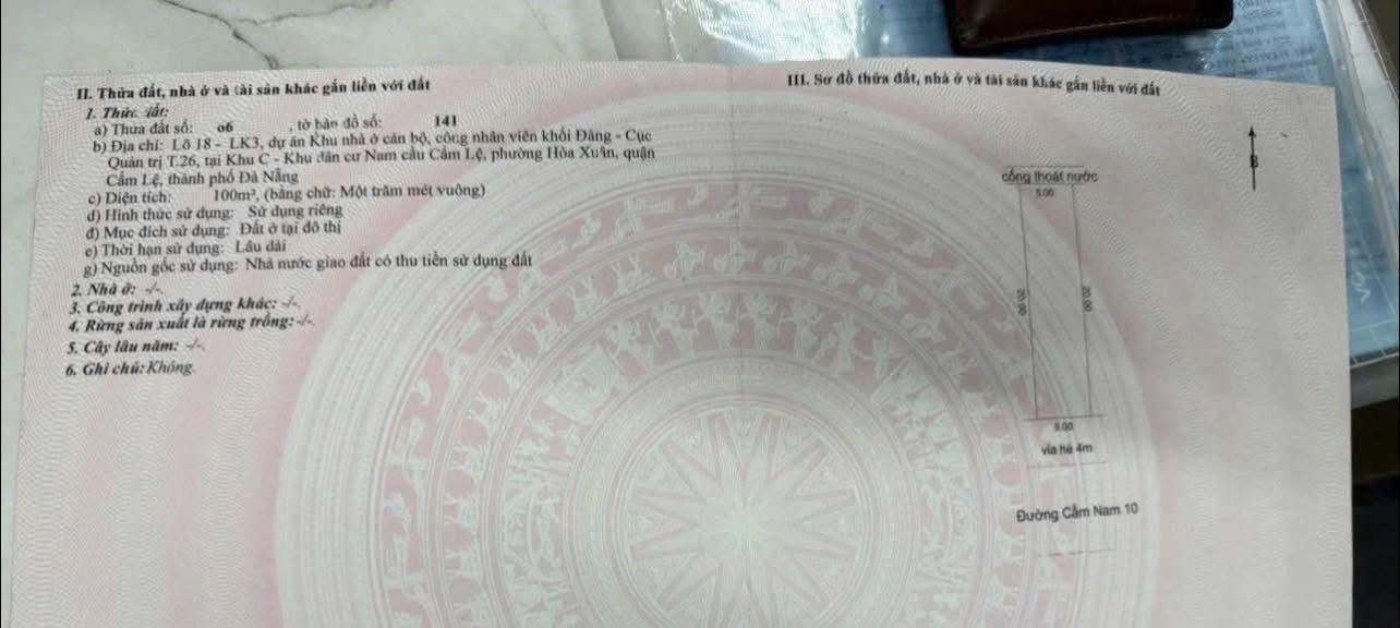 Đất nền đường Cẩm Nam, phường Hòa Xuân 100m² giá 4.85 tỷ - Tiện ích đầy đủ, vị trí đẹp!