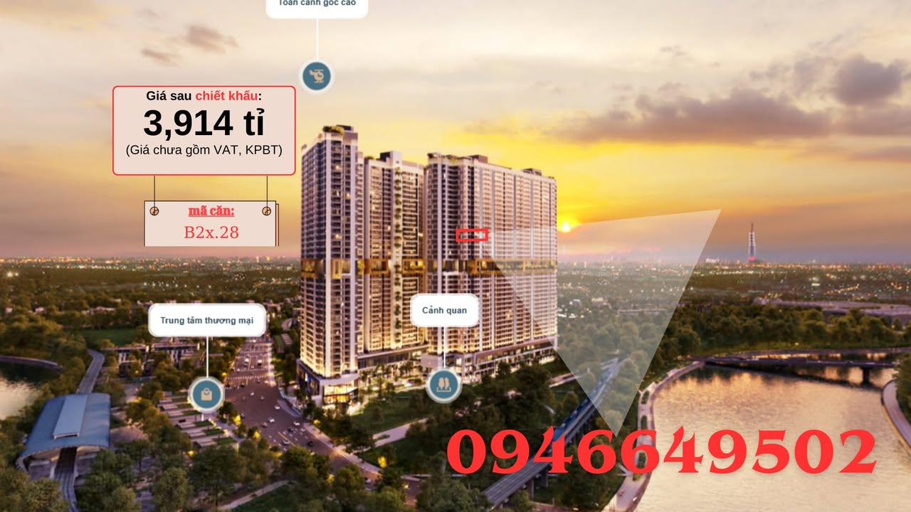 Căn hộ The Gió Riverside Dĩ An 75m² giá thỏa thuận - Tầng đẹp, view tuyệt vời!