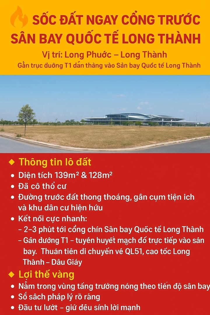 Đất đầu tư 139m² Long Phước, Long Thành giá chỉ 1.2 tỷ - Cơ hội không thể bỏ lỡ!
