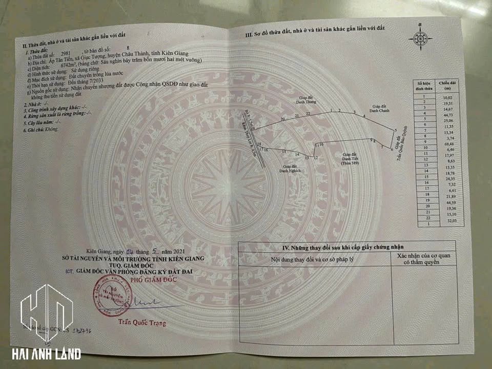 Đất ruộng ấp Tân Tiến, xã Giục Tượng, 16.509m² giá 185 triệu - Cơ hội đầu tư tuyệt vời!