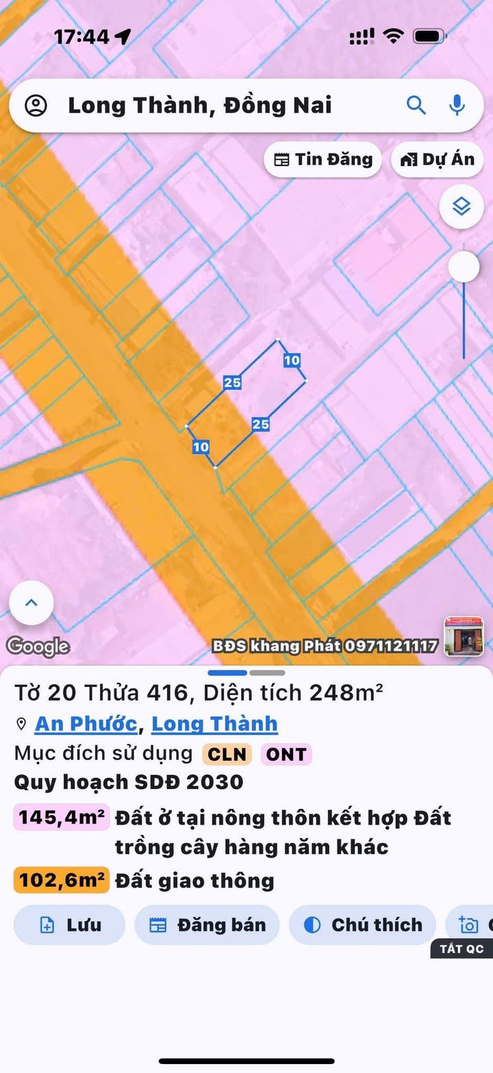 Đất nền lô góc 2 mặt tiền tại Tam Phước, Biên Hòa - 250m², giá 4 tỷ - Cơ hội kinh doanh tuyệt vời!