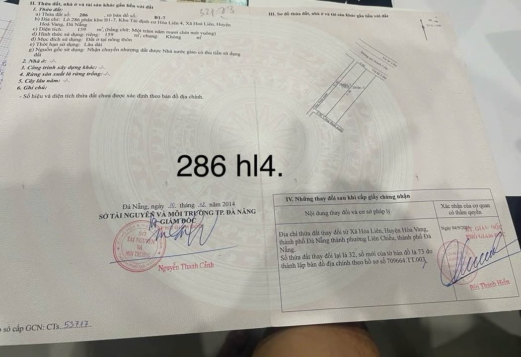 Đất TĐC Hòa Liên 4 Đà Nẵng 159m² giá 3.1 tỷ - Đầu tư sinh lời tốt!