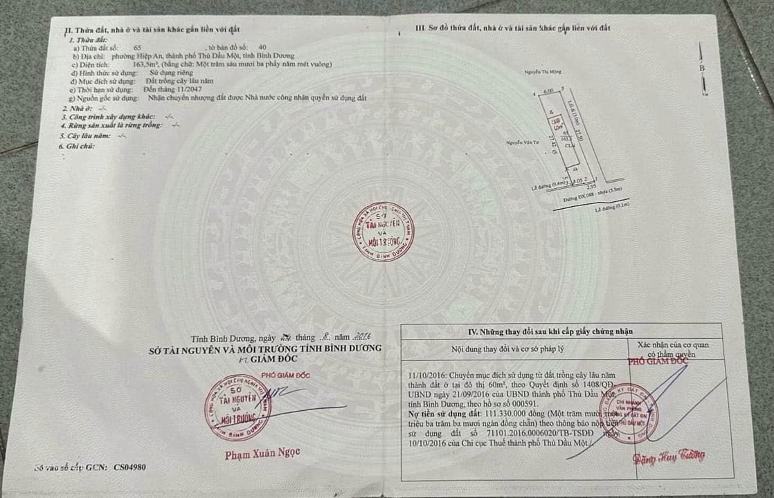 Đất thổ cư phường Hiệp An, TP Thủ Dầu Một 163m² giá chỉ 2 tỷ - Cơ hội đầu tư tuyệt vời!