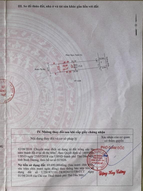 Đất nền Tân An, Thủ Dầu Một 191m² giá 1.85 tỷ - Đường nhựa ô tô vào tận nơi!