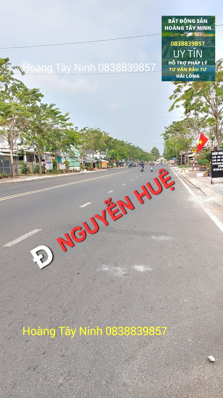 Mặt tiền đường Nguyễn Huệ, Hòa Thành, Tây Ninh 147m² giá 8.7 tỷ - Vị trí đắc địa, kinh doanh thuận lợi!