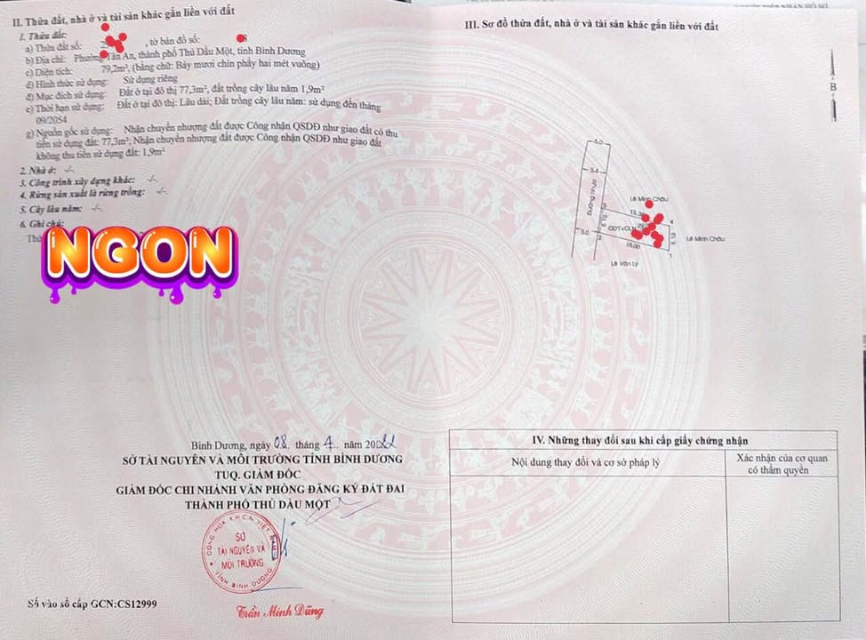 Đất thổ cư phường Tân An, Thủ Dầu Một 79m² chỉ 1 tỷ - Đầu tư sinh lời ngay!