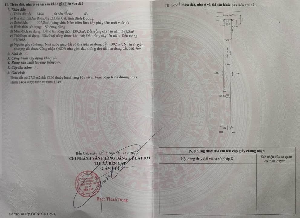 Đất nền An Điền 508m² giá 1.6 tỷ - Mặt tiền đường nhựa DT 748