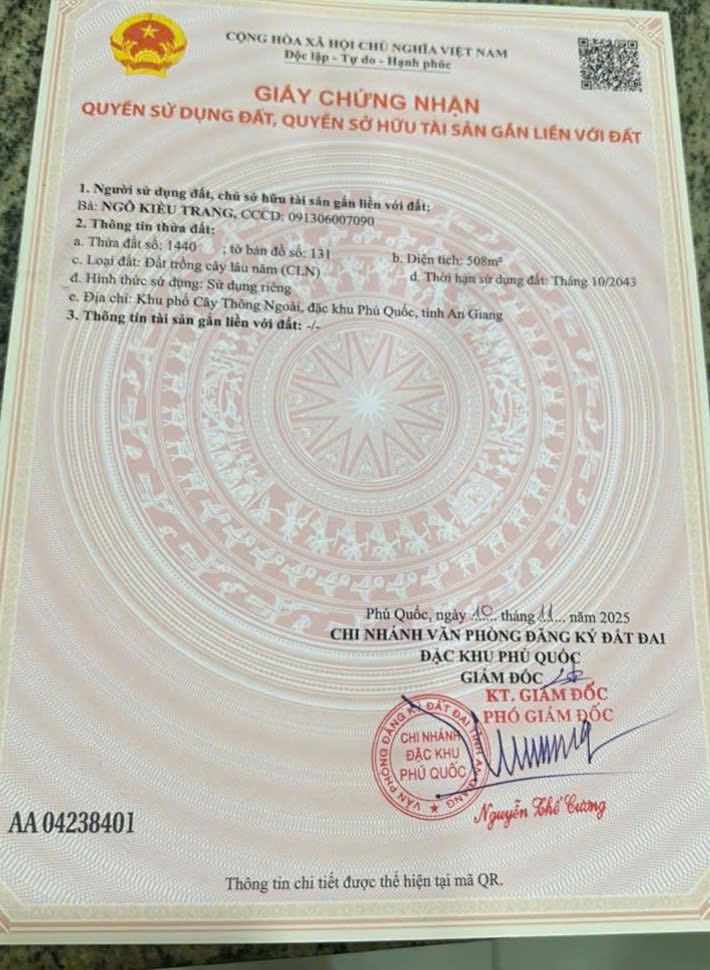 Đất nền mặt tiền Cây Thông Ngoài Phú Quốc 500m² giá 2 tỷ - Cơ hội đầu tư hiếm có!