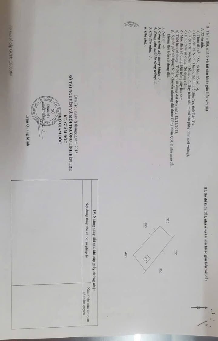 Đất nền Nhơn Thạnh Bến Tre 800m² giá 1.05 tỷ - Sổ hồng chính chủ, hỗ trợ vay ngân hàng!