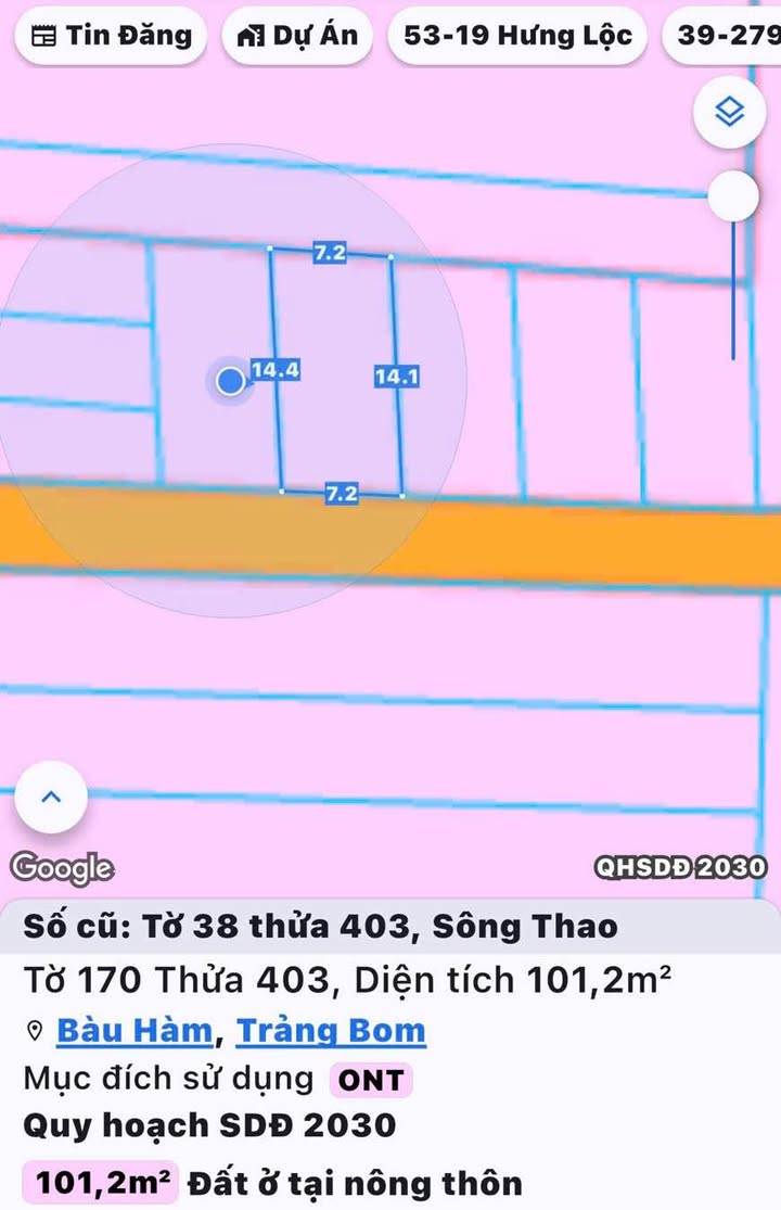 Đất nền Sông Thao Trảng Bom 103m² giá 850 triệu - Sổ đỏ chính chủ, tiện ích đầy đủ!