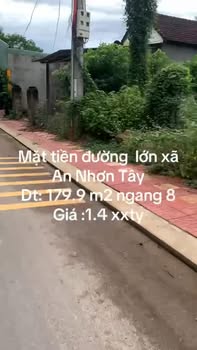 Đất nền An Nhơn Tây 179m² giá 1.4 tỷ - Mặt tiền đẹp, thuận tiện kinh doanh!