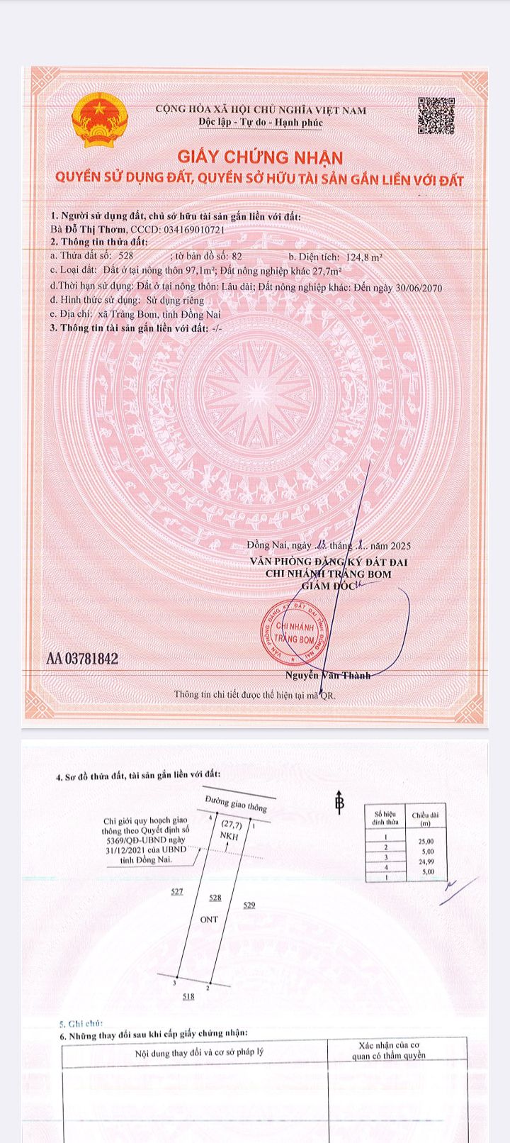 Đất nền Ấp 2 Sông Trầu, Trảng Bom 125m² chỉ 810 triệu - Sổ đỏ chính chủ!