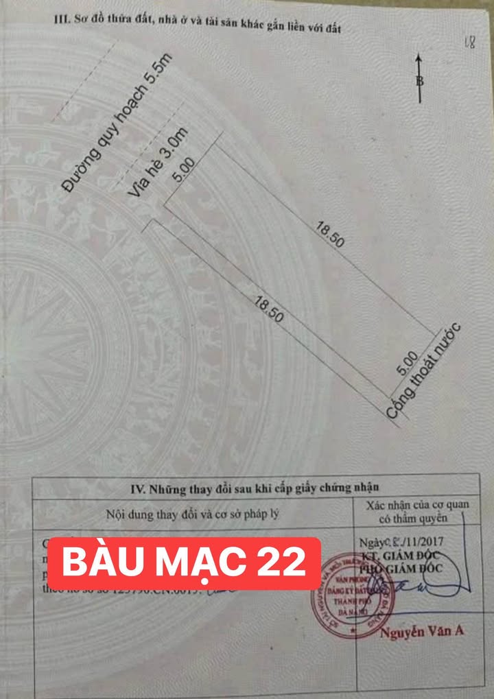 Đất mặt tiền Bàu Mạc 20, Hòa Khánh, Đà Nẵng 92.5m² - Sổ đỏ chính chủ, giá tốt!