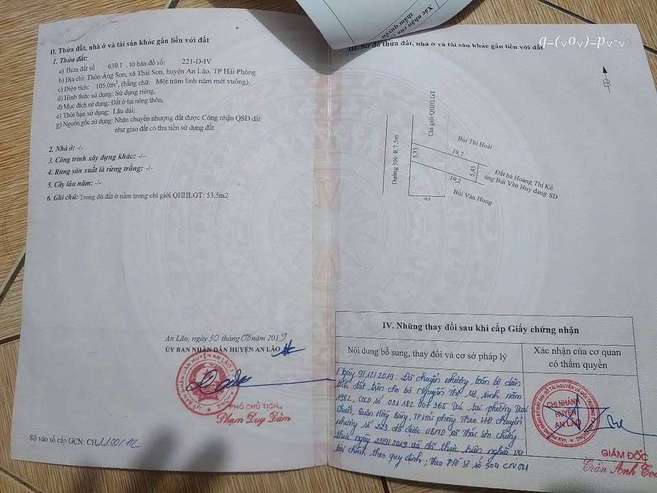 Đất nền 100m² mặt đường 306 - Thôn Áng Sơn, An Lão, Hải Phòng chỉ 1 tỷ!