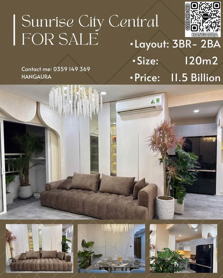 Căn hộ Sunrise City Central Quận 7 120m² giá 11.5 tỷ - Chủ nhà full nội thất, sổ hồng sẵn!