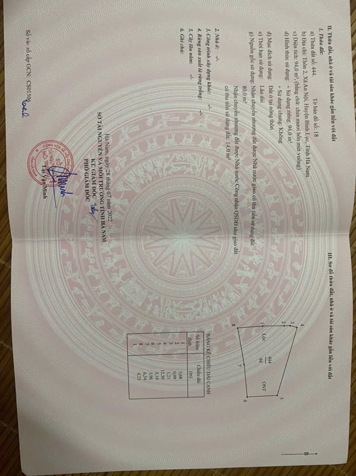 Đất nền Thôn 2, xã An Nội, Bình Lục 94m² giá chỉ 620 triệu - Cơ hội đầu tư tuyệt vời!