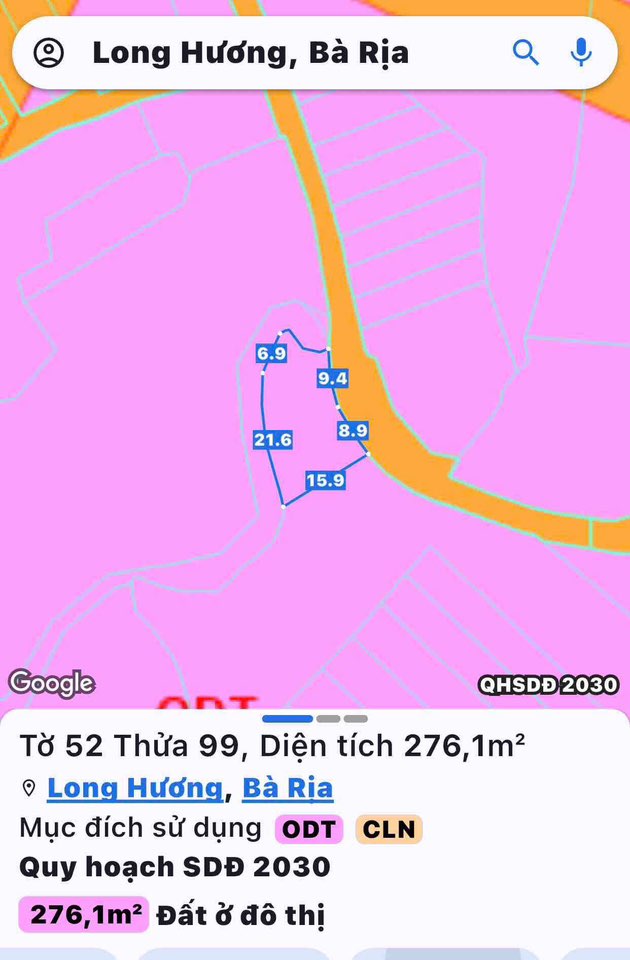 Đất nền 6000m² tại Phường Long Hương, Bà Rịa - Vũng Tàu giá 45 tỷ - Pháp lý rõ ràng!