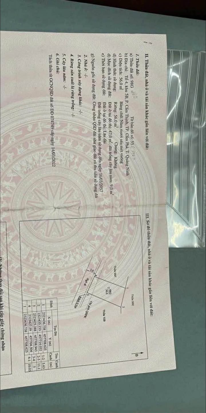 Đất nền Cẩm Thịnh 56m² giá chỉ 550 triệu - Sổ đỏ chính chủ!