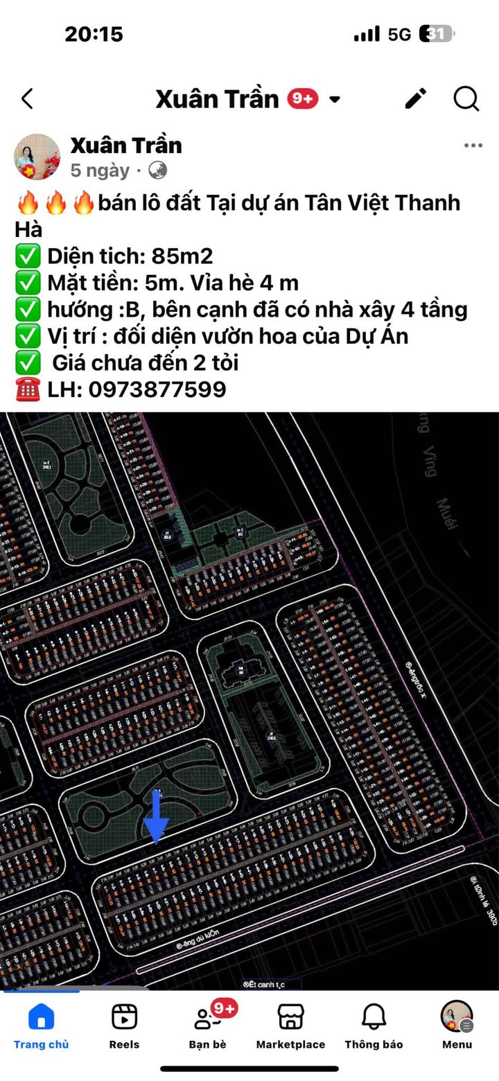 Đất nền dự án Tân Việt Thanh Hà 85m² giá 1.9 tỷ - Cơ hội đầu tư hấp dẫn!