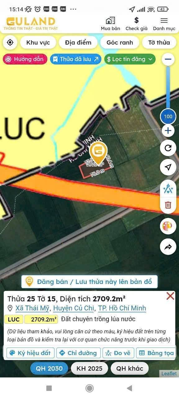 Đất nông nghiệp Thái Mỹ Củ Chi 2.700m² giá 850 triệu - Đầu tư sinh lời tiềm năng!