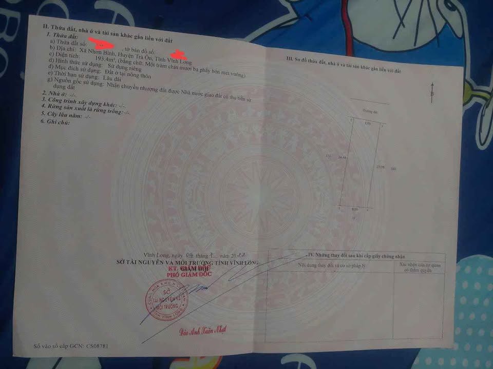 Đất nền thổ cư 193m² Nhơn Bình, Trà Ôn - Giá chỉ 450 triệu!