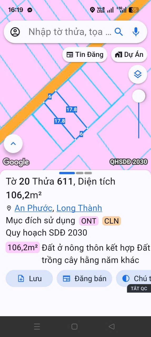 Đất nền An Phước, Long Thành 108m² giá 1.2 tỷ - Sổ riêng, thổ cư 93m²